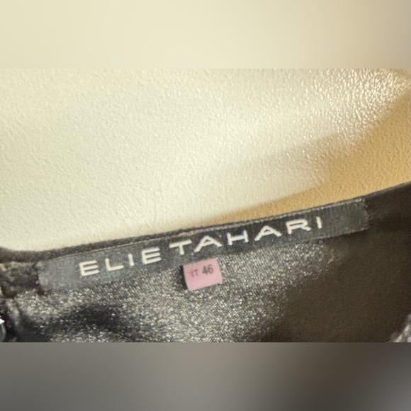 Elie Tahari Black faux wrap front dress. - Picture 5 of 6